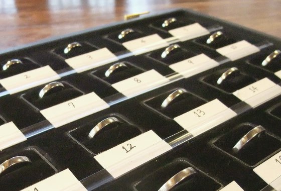 0.5番単位で用意されているサイズ計測用リング